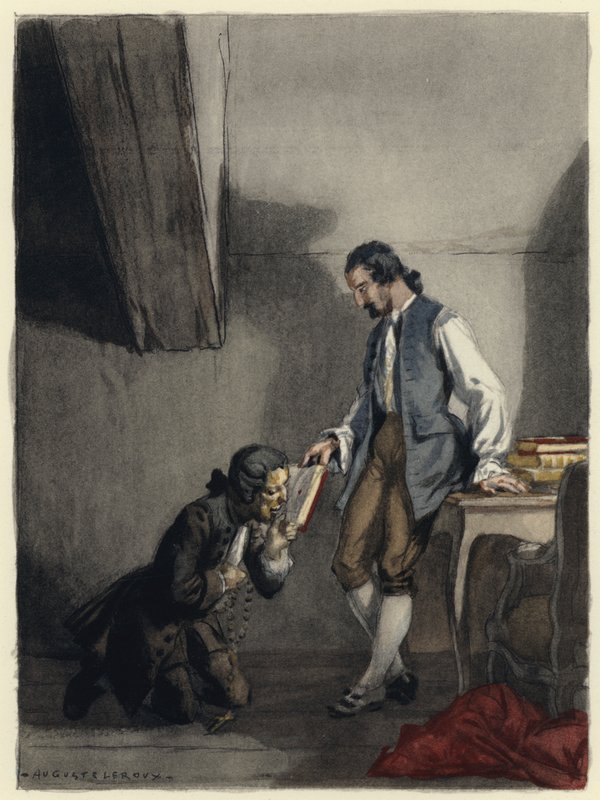 Ilustrace k pamětem Casanovy (barevná litografie) od Jules Marie Auguste Leroux