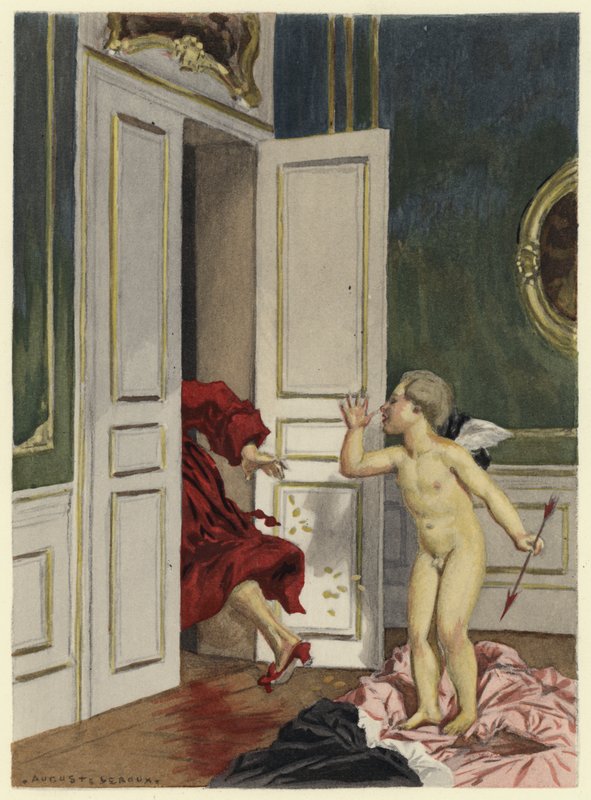 Ilustrace k pamětem Casanovy (barevná litografie) od Jules Marie Auguste Leroux