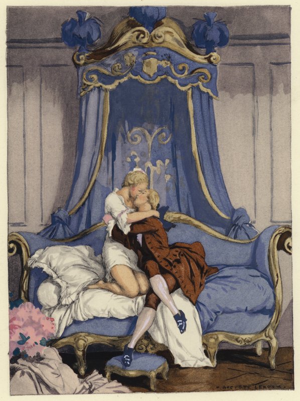 Ilustrace k pamětem Casanovy (barevná litografie) od Jules Marie Auguste Leroux