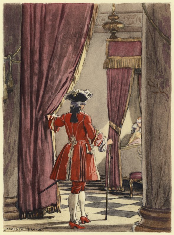 Ilustrace k pamětem Casanovy (barevná litografie) od Jules Marie Auguste Leroux