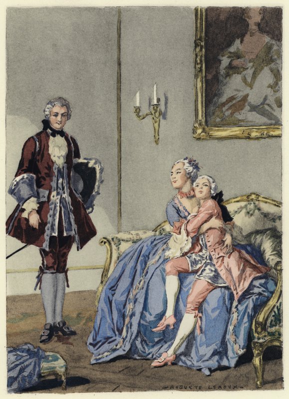 Ilustrace k pamětem Casanovy (barevná litografie) od Jules Marie Auguste Leroux