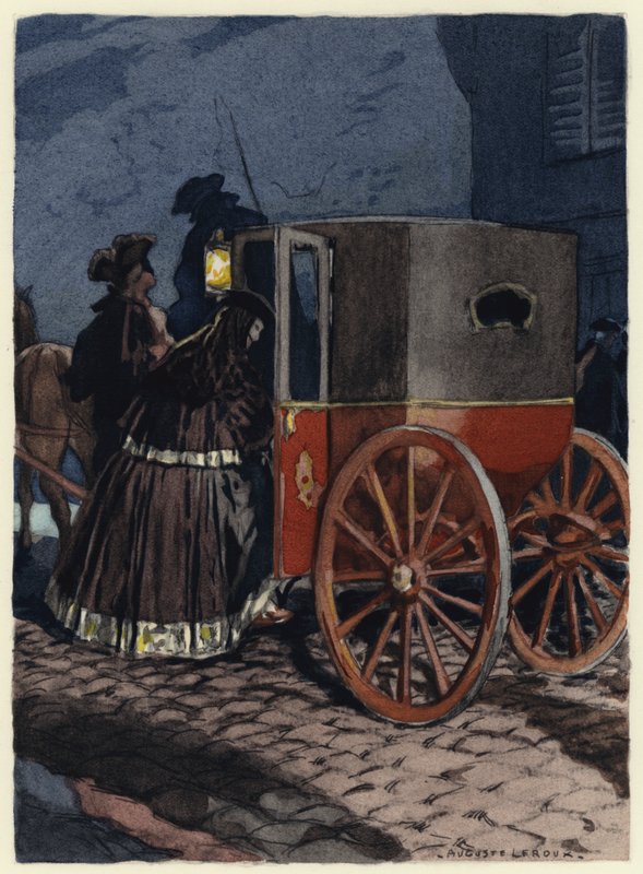 Ilustrace k pamětem Casanovy (barevná litografie) od Jules Marie Auguste Leroux