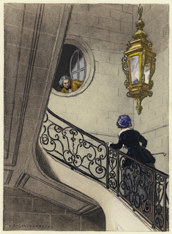 Ilustrace k pamětem Casanovy (barevná litografie) od Jules Marie Auguste Leroux