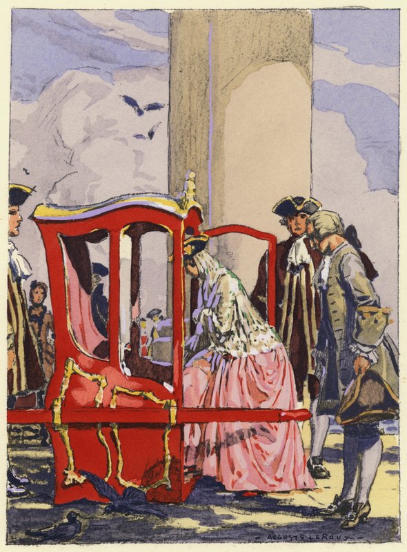 Ilustrace k pamětem Casanovy (barevná litografie) od Jules Marie Auguste Leroux
