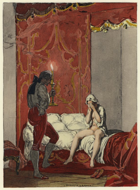 Ilustrace k pamětem Casanovy (barevná litografie) od Jules Marie Auguste Leroux