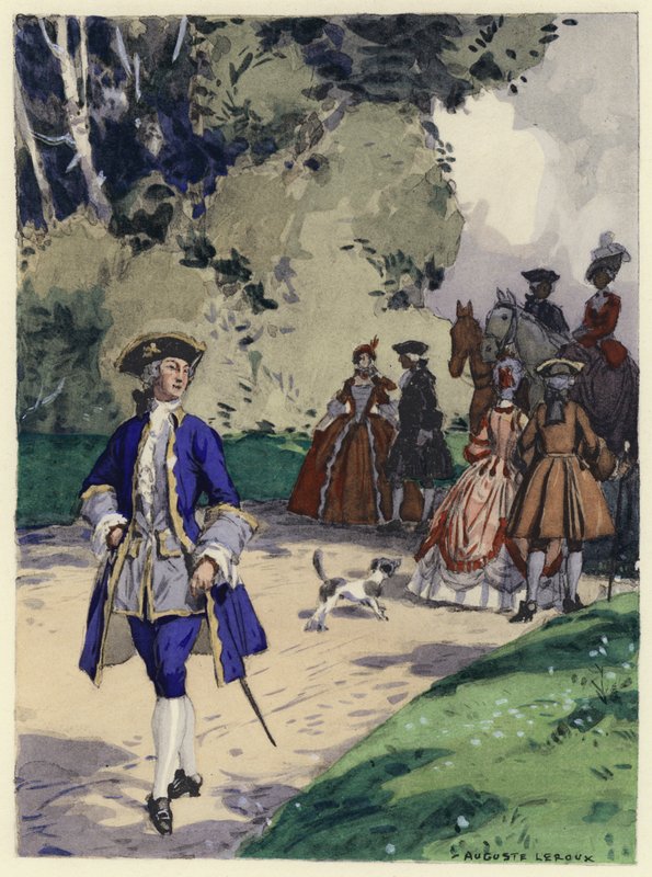 Ilustrace k pamětem Casanovy (barevná litografie) od Jules Marie Auguste Leroux