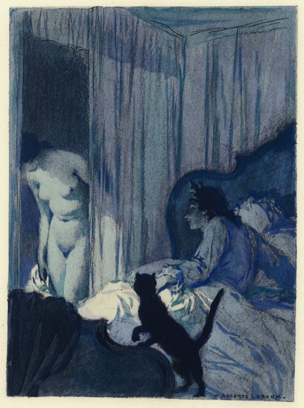 Ilustrace k pamětem Casanovy (barevná litografie) od Jules Marie Auguste Leroux