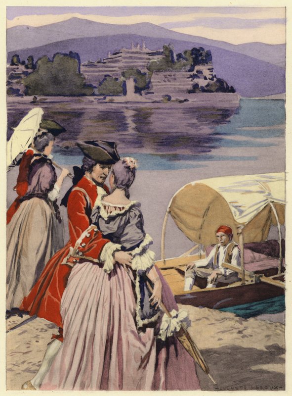Ilustrace k pamětem Casanovy (barevná litografie) od Jules Marie Auguste Leroux