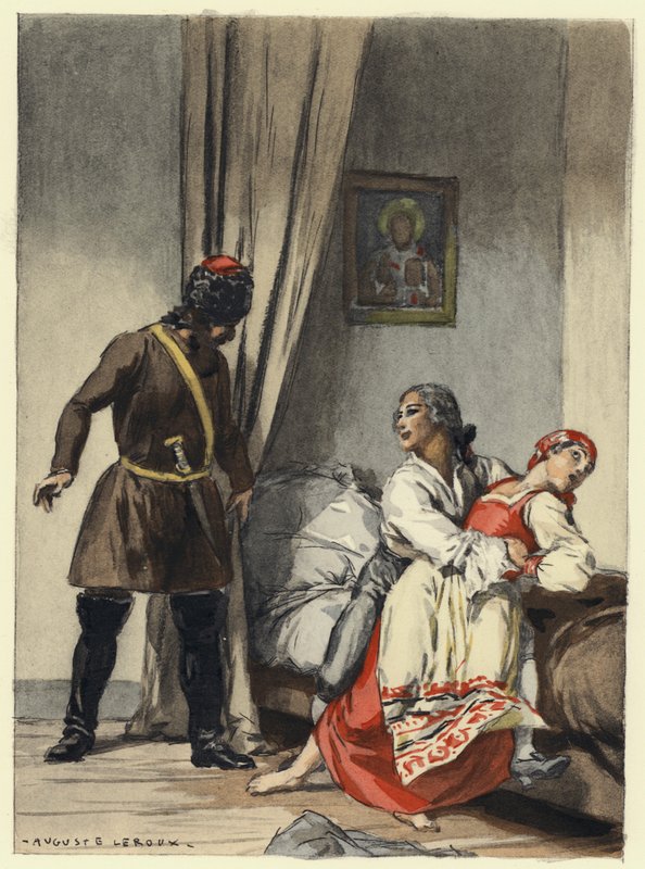 Ilustrace k pamětem Casanovy (barevná litografie) od Jules Marie Auguste Leroux