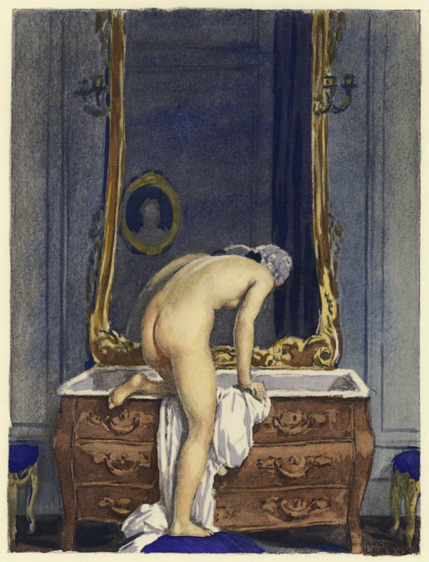 Ilustrace k pamětem Casanovy (barevná litografie) od Jules Marie Auguste Leroux