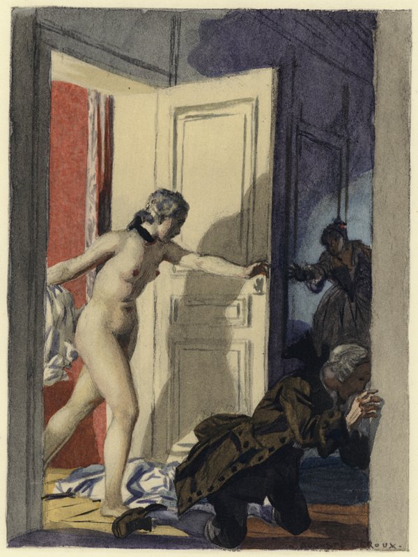 Ilustrace k pamětem Casanovy (barevná litografie) od Jules Marie Auguste Leroux