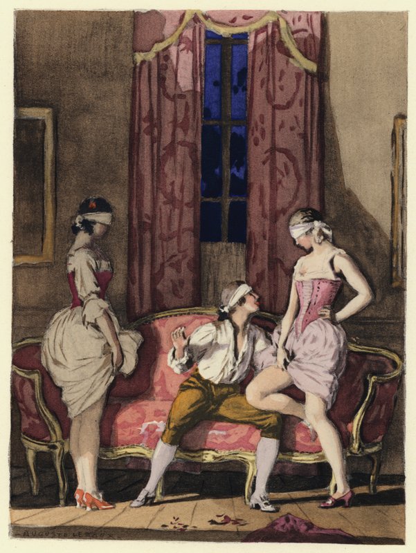 Ilustrace k pamětem Casanovy (barevná litografie) od Jules Marie Auguste Leroux