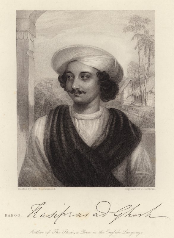 Baboo Kasiprasad Ghosh (rytina) od Julian E. (after) Drummond