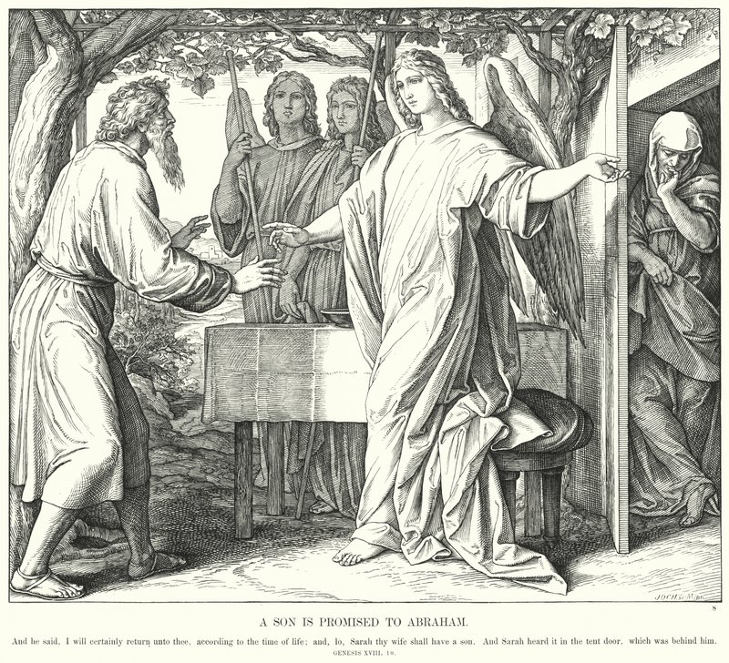 Syn je zaslíben Abrahamovi (rytina) od Julius (after) Schnorr von Carolsfeld