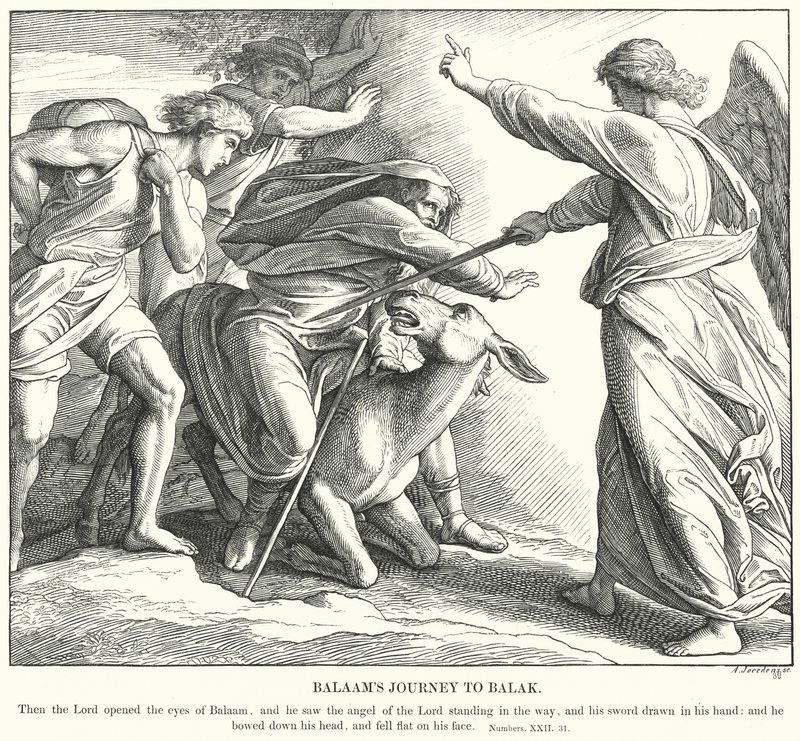 Balámova cesta do Balaka (rytina) od Julius (after) Schnorr von Carolsfeld