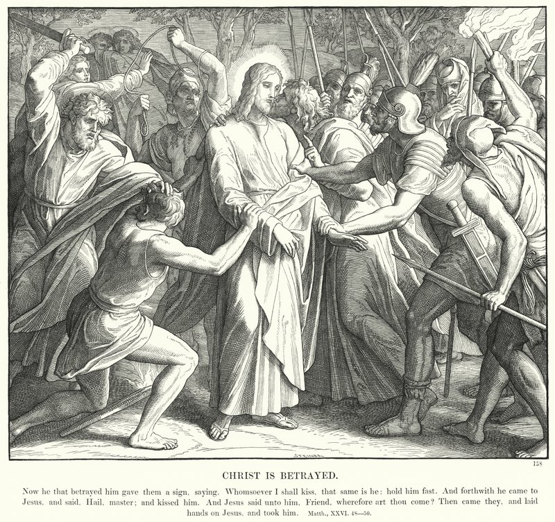 Kristus je zrazen (rytina) od Julius (after) Schnorr von Carolsfeld