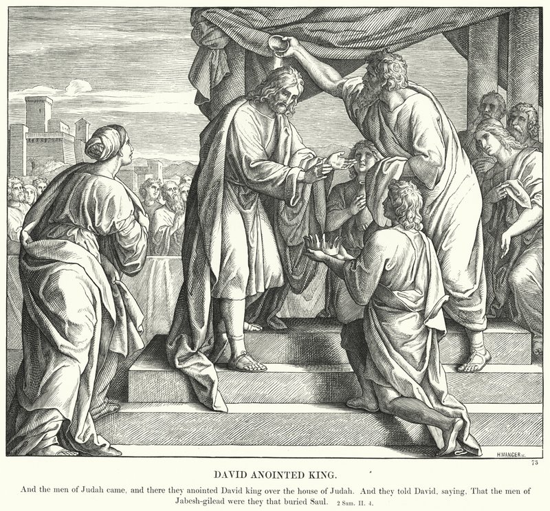 David Pomazaný král (rytina) od Julius (after) Schnorr von Carolsfeld