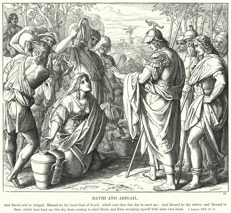 David a Abigail (rytina) od Julius (after) Schnorr von Carolsfeld