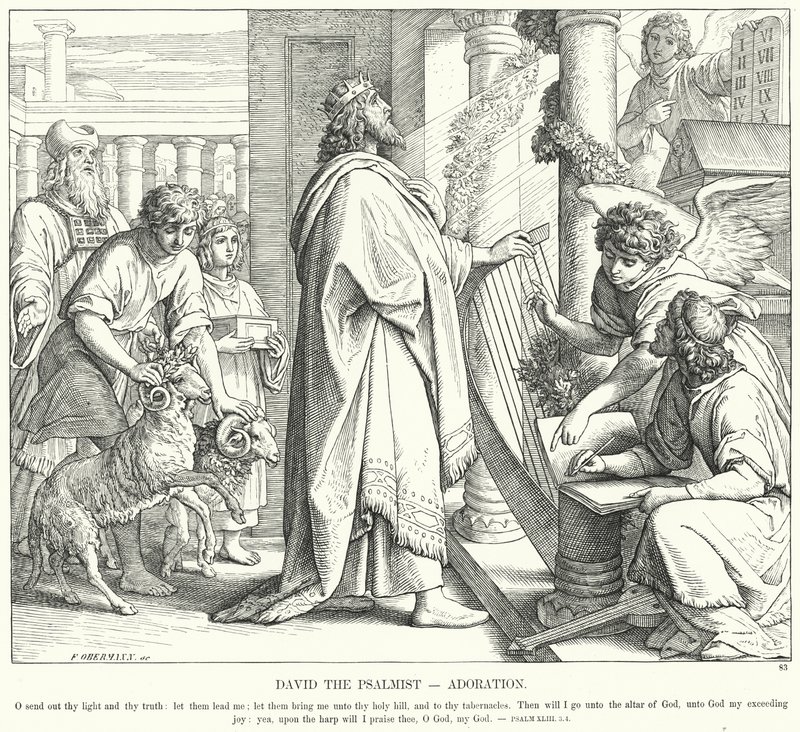 David Žalmista, Klanění (rytina) od Julius (after) Schnorr von Carolsfeld