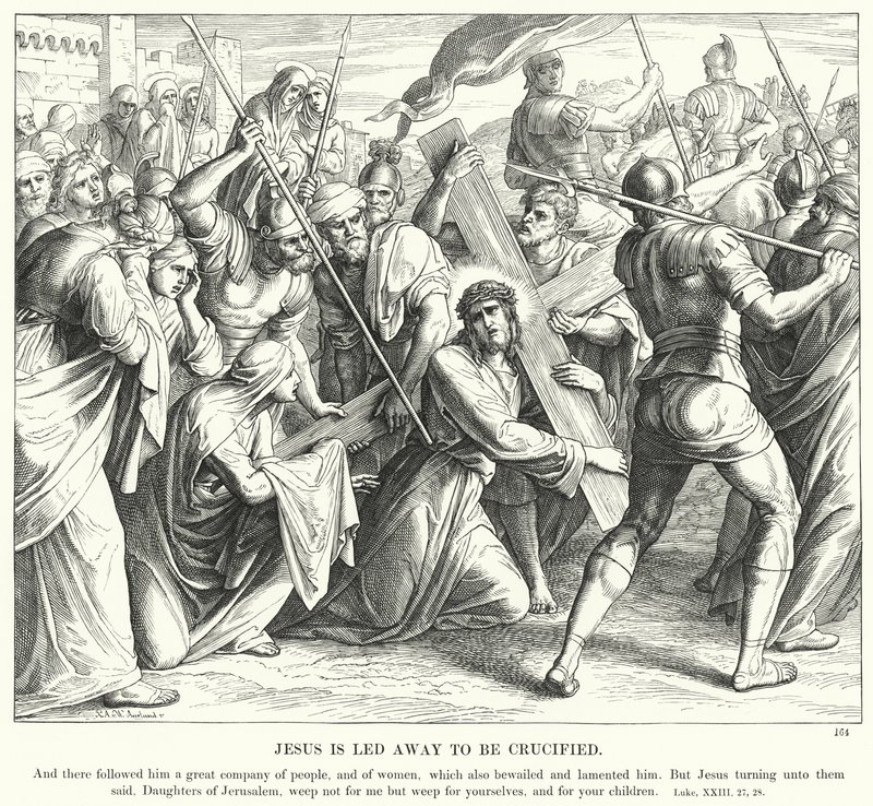Ježíš je odveden, aby byl ukřižován (rytina) od Julius (after) Schnorr von Carolsfeld