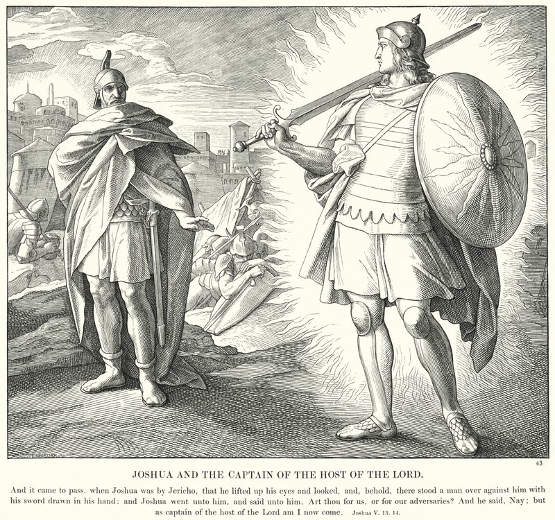 Joshua a velitel Hospodinova zástupu (rytina) od Julius (after) Schnorr von Carolsfeld