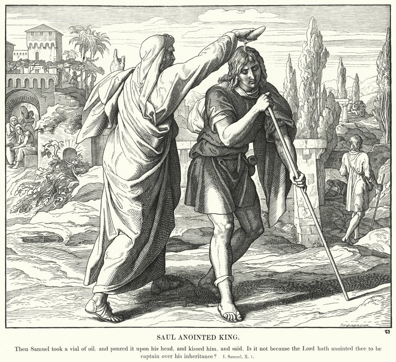 Saul Pomazaný král (rytina) od Julius (after) Schnorr von Carolsfeld