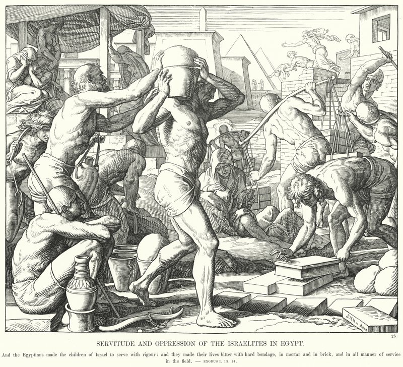 Otroctví a útlak Izraelitů v Egyptě (rytina) od Julius (after) Schnorr von Carolsfeld