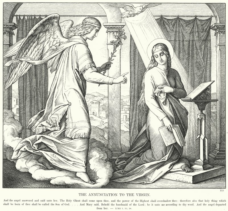 Zvěstování Panně Marii (rytina) od Julius (after) Schnorr von Carolsfeld