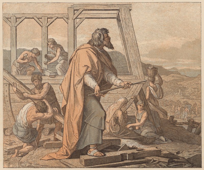 Stavba archy, Genesis, VI od Julius (after) Schnorr von Carolsfeld