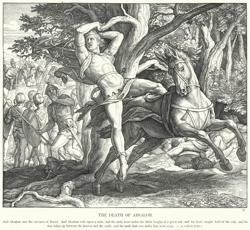 Smrt Absaloma (rytina) od Julius (after) Schnorr von Carolsfeld