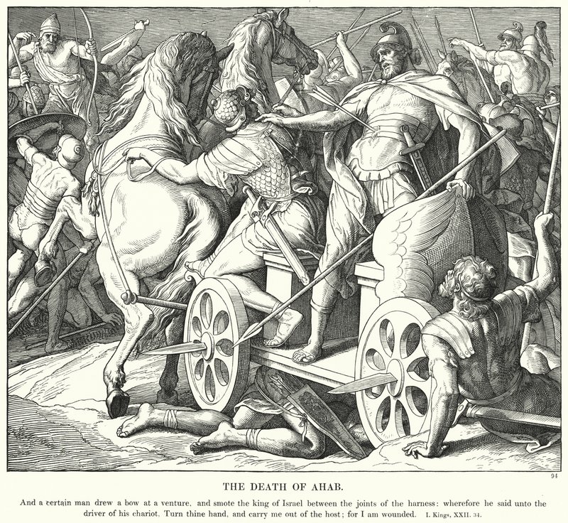 Smrt Achaba (rytina) od Julius (after) Schnorr von Carolsfeld