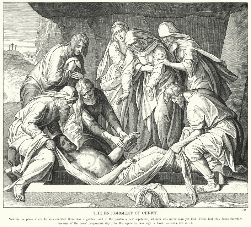 Pohřeb Krista (rytina) od Julius (after) Schnorr von Carolsfeld