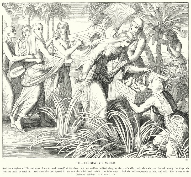 Nalezení Mojžíše (rytina) od Julius (after) Schnorr von Carolsfeld