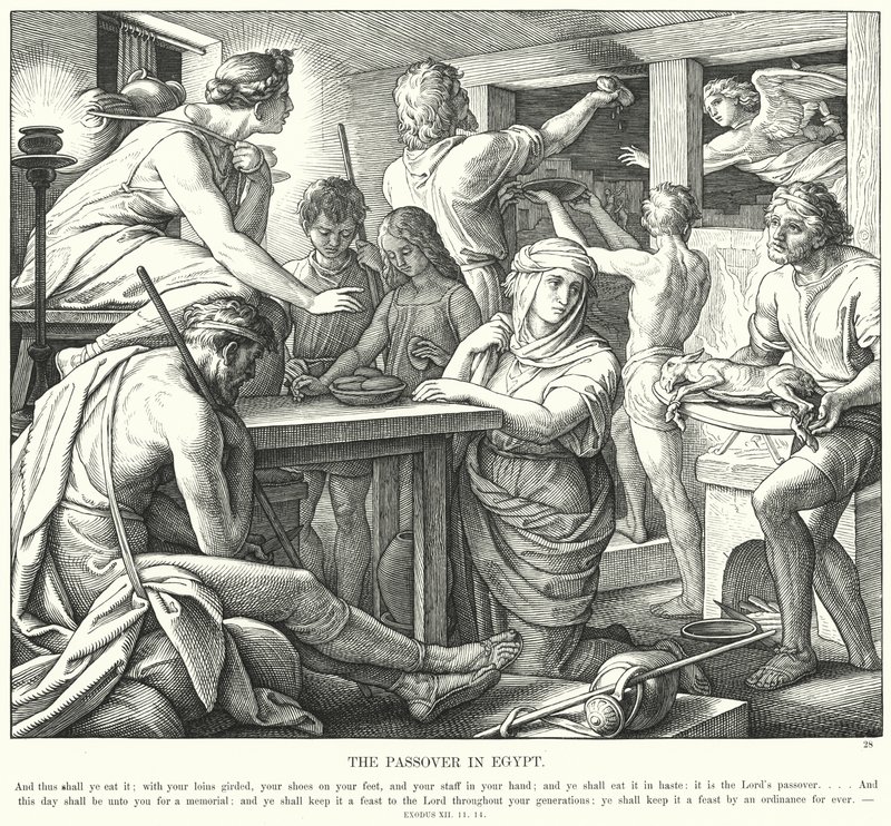 Pesach v Egyptě (rytina) od Julius (after) Schnorr von Carolsfeld
