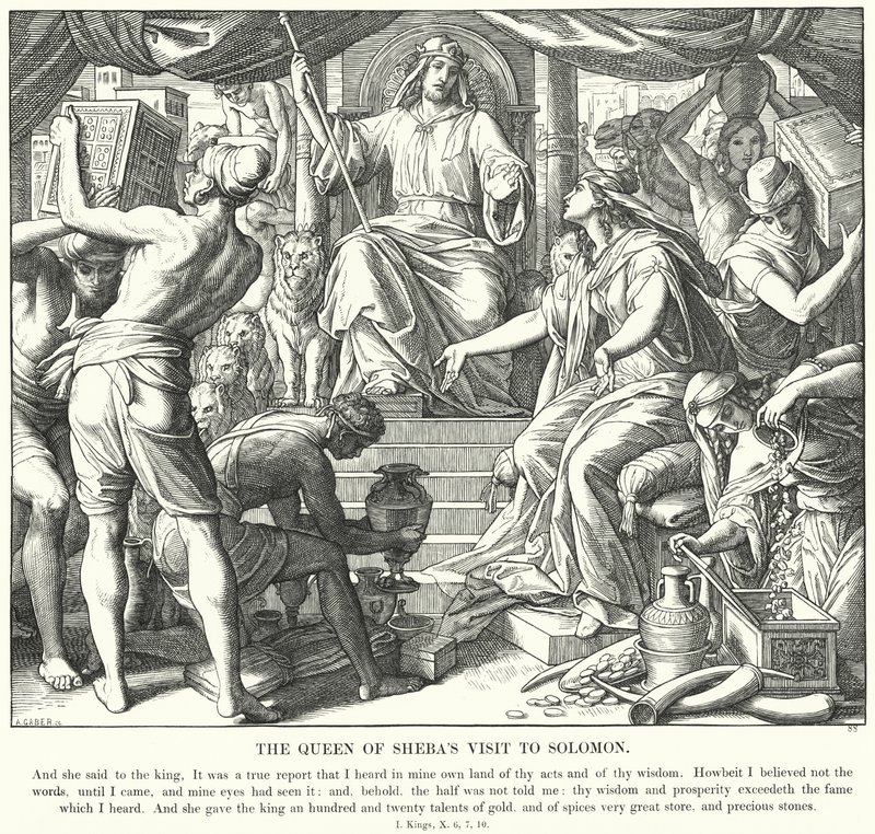 Návštěva královny ze Sáby u Šalamouna (rytina) od Julius (after) Schnorr von Carolsfeld