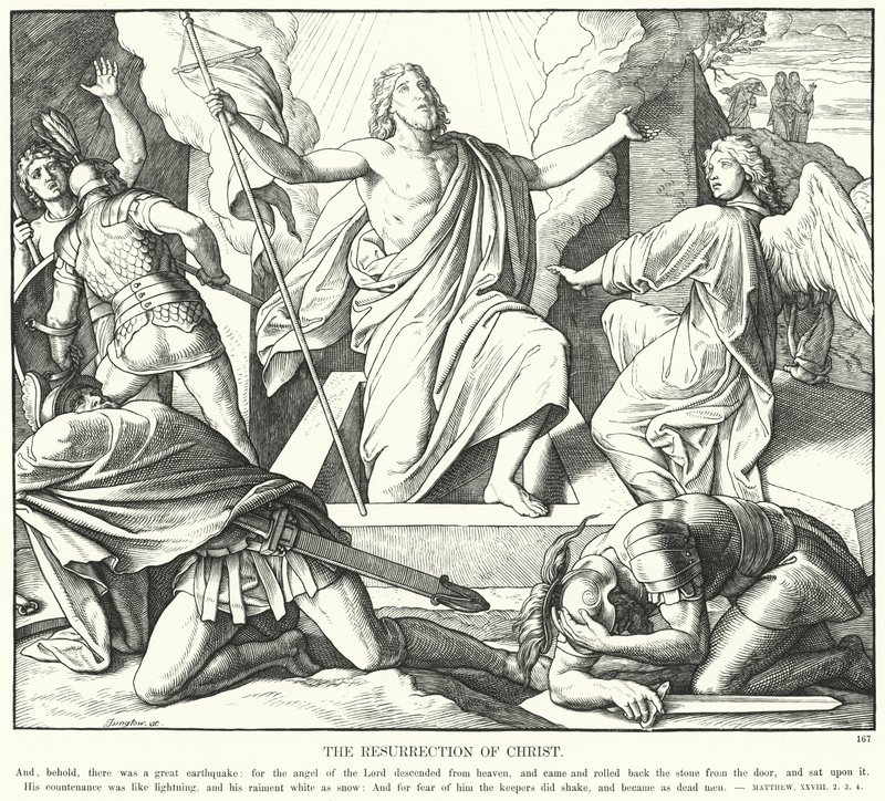 Vzkříšení Krista (rytina) od Julius (after) Schnorr von Carolsfeld