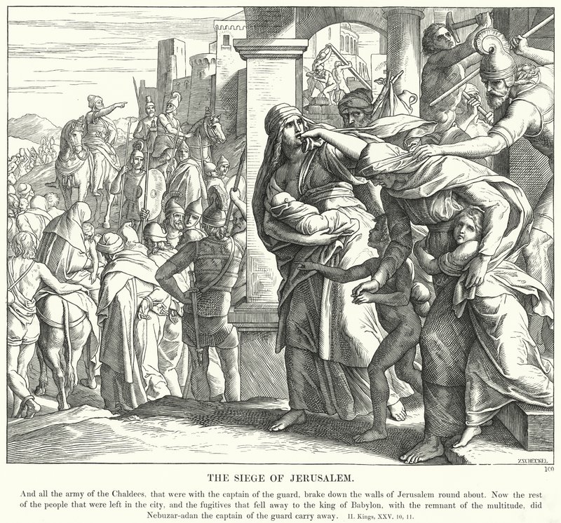 Obléhání Jeruzaléma (rytina) od Julius (after) Schnorr von Carolsfeld