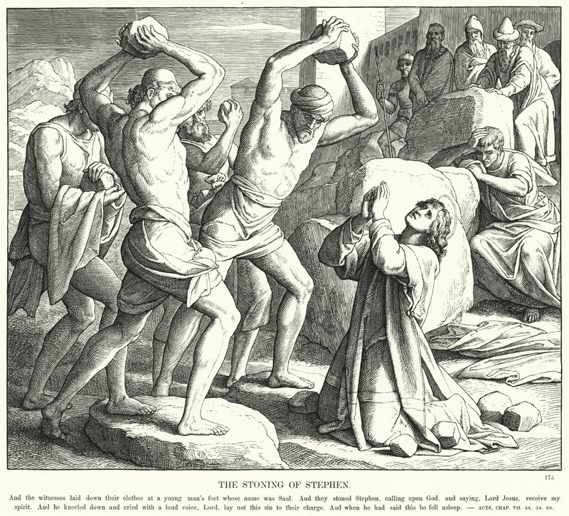 Kamenování Štěpána (rytina) od Julius (after) Schnorr von Carolsfeld