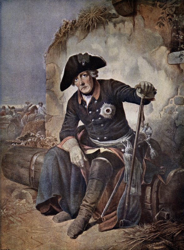Fridrich Veliký, král Pruska (barva lito) od Julius Friedrich Anton (after) Schrader