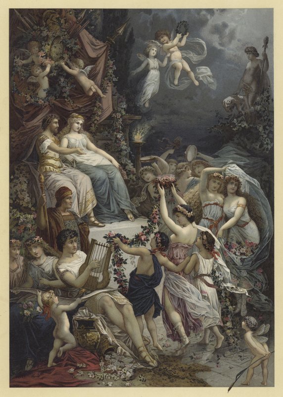 Ilustrace ke hře Sen noci svatojánské (chromolitho) od Julius Hoeppner
