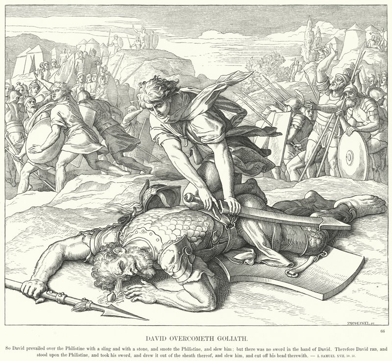 David vítězí nad Goliášem od Julius Schnorr von Carolsfeld