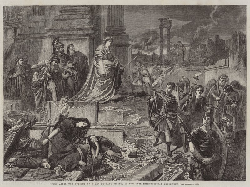 Nero po spálení Říma na pozdní Mezinárodní výstavě od Karl Theodor von Piloty