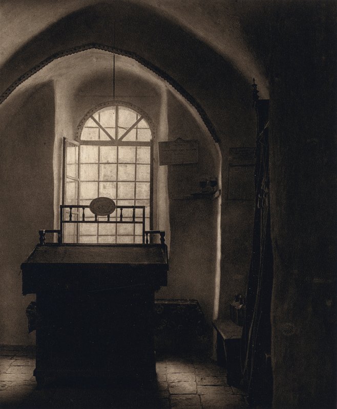 Jeruzalém, Malá synagoga na místě nářků Židů (č/b foto) od Karl Grober