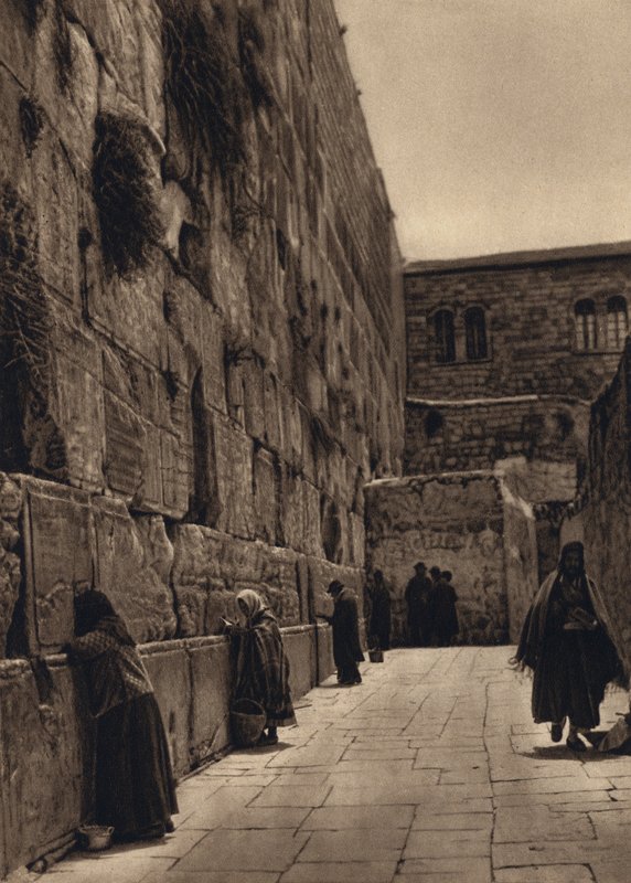 Jeruzalém, místo nářků Židů (černobílá fotografie) od Karl Grober