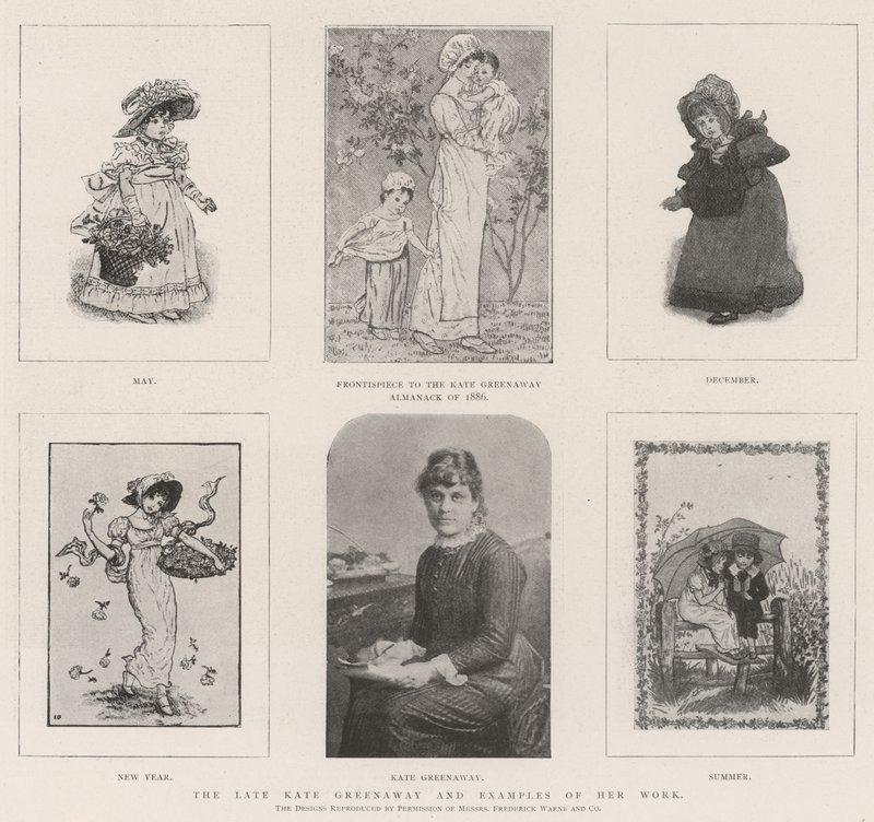 Zesnulá Kate Greenaway a příklady její práce od Kate Greenaway
