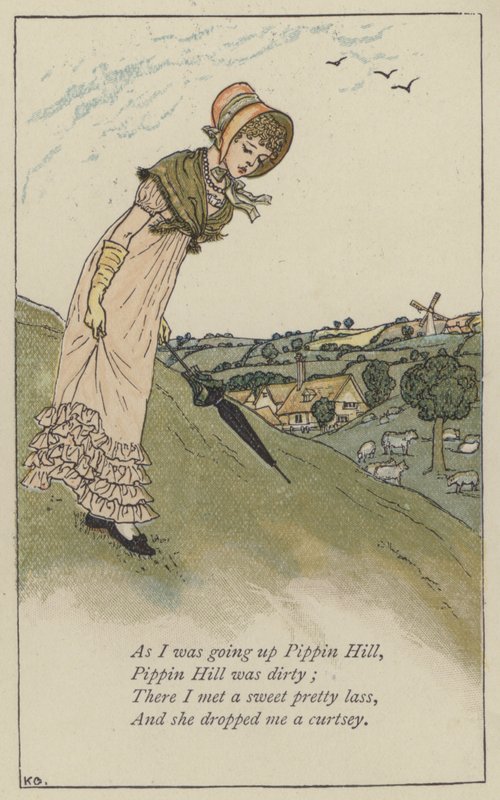 Když jsem šel nahoru na Pipin Hill (barevná lito) od Kate (after) Greenaway