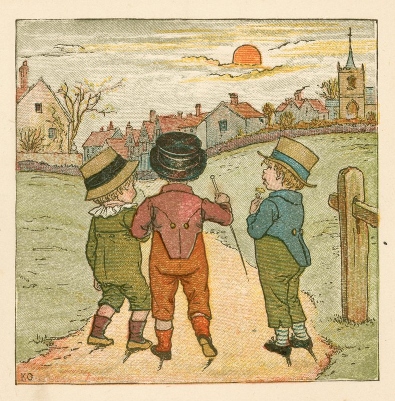 Kluci na procházku (barva litho) od Kate (after) Greenaway