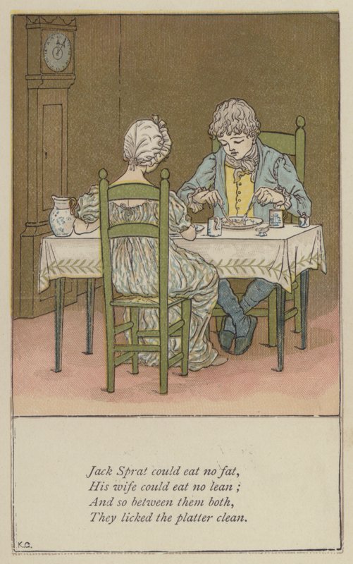 Jack Sprat nemohl jíst žádný tuk (barva litho) od Kate (after) Greenaway