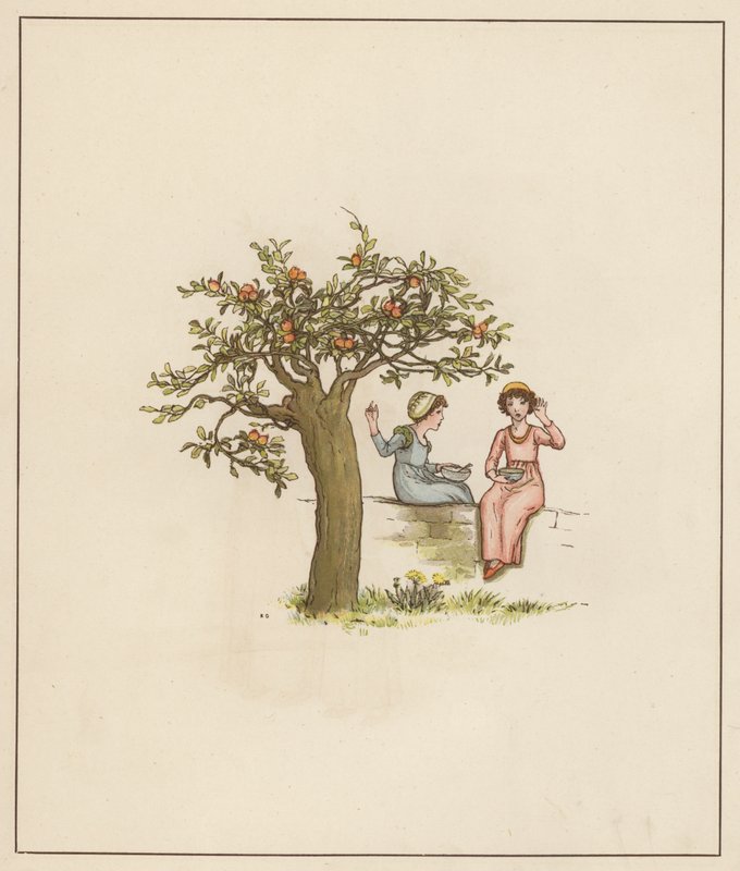 Ilustrace Kate Greenaway pro Krysař z Hamelnu od Roberta Browninga (barevné lito) od Kate (after) Greenaway