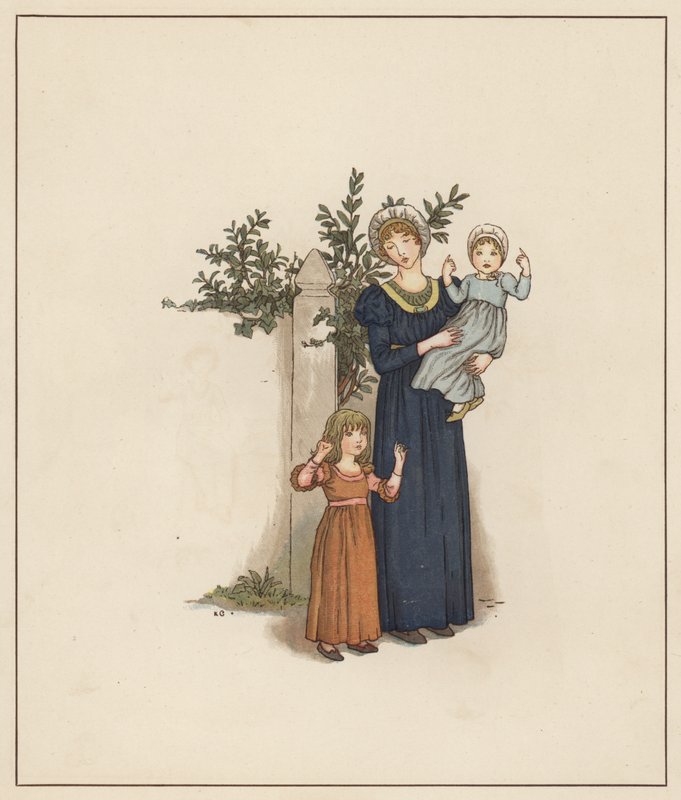 Ilustrace Kate Greenaway pro Krysař z Hamelnu od Roberta Browninga (barevné lito) od Kate (after) Greenaway